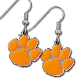 NCAA Clemson Tigers Earrings Dangle Licensed Pair Team Fan Orange J Hook